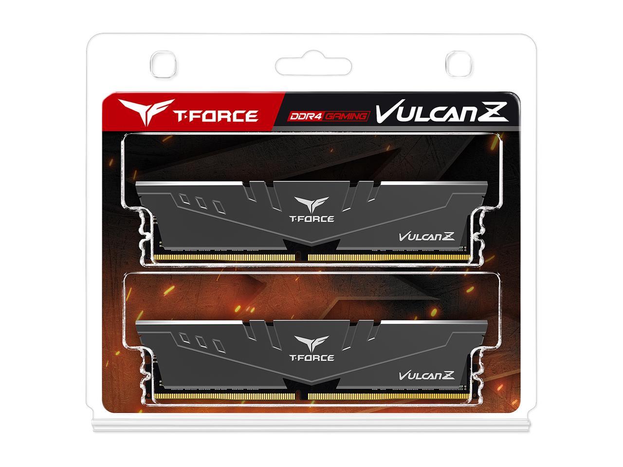 Team T-FORCE VULCAN Z 16GB (2 x 8GB) 288-Pin PC RAM DDR4 3200 (PC4 25600) Intel XMP 2.0 Desktop Memory Model TLZGD416G3200HC16CDC01